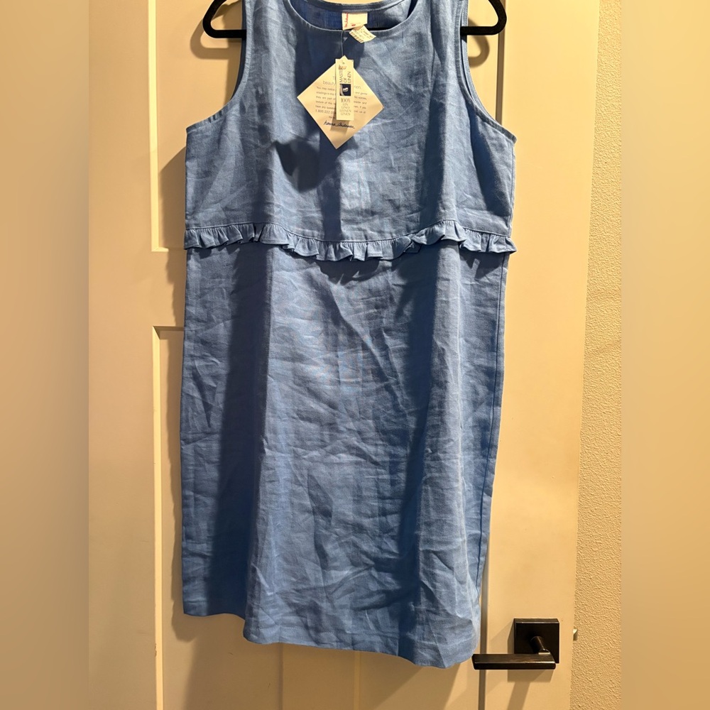 Hanna Anderson Cottagecore 100% Linen Ruffle Sleeveless Dress - Clean Beauty